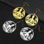 Hängende Ohrringe Buddha und Lotusblume gold