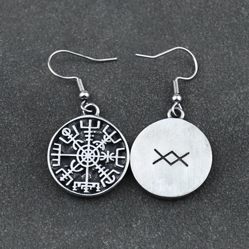 Hängende Ohrringe Kompass Vegvisir Wikinger 