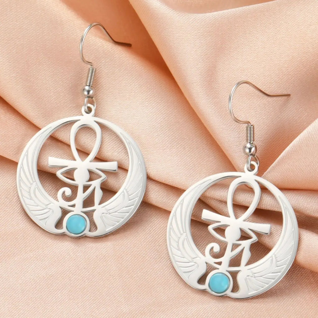 Hängende Ohrringe Ägypten Auge des Horus Oudjat Silber