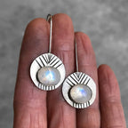 Ethnische Hängende Ohrringe mit Mondstein