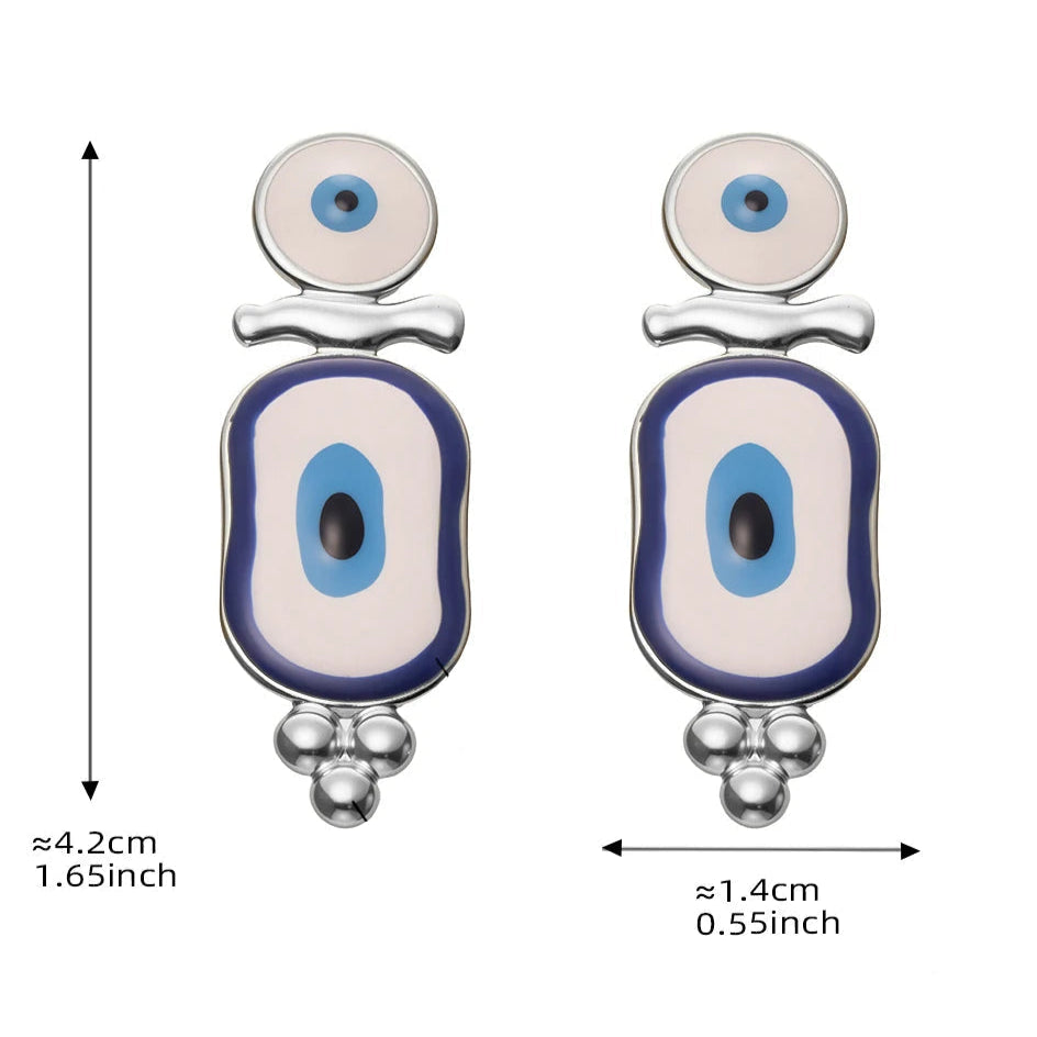 Ethnische blaue Auge hängende Ohrringe