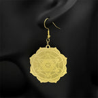 Hängende Ohrringe für Frauen Metatrons Würfel Gold