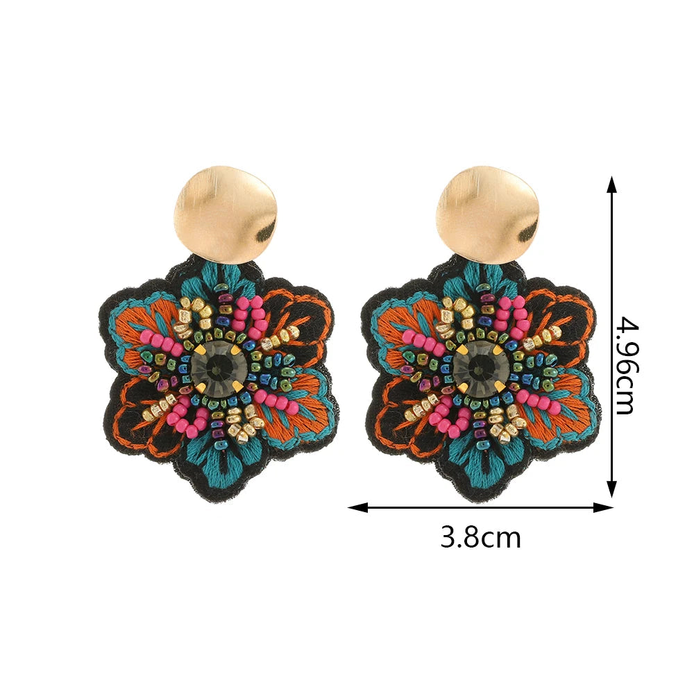 Bunte Blumen-Hängende Ohrringe