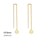 Lange hängende Ohrringe mit dem runden <span data-glossary-id="StarOfDavid">Davidstern</span> jüdisches Symbol Gold