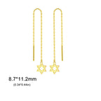 Lange hängende Ohrringe mit dem <span data-glossary-id="StarOfDavid">Davidstern</span> jüdisches Symbol Gold