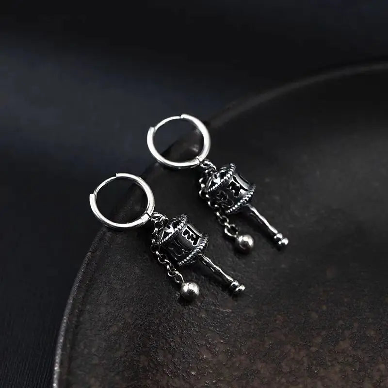 Hängende Ohrringe Buddhistische Gebetsrad