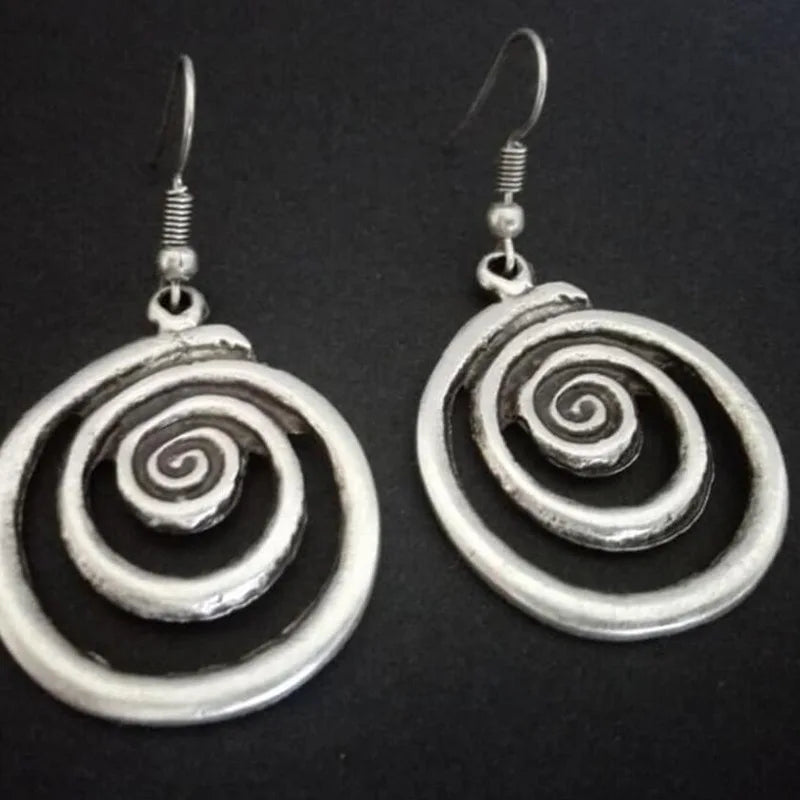 Spiralförmige hängende Ohrringe für Damen 