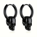 Hängende Totenkopf-Ohrringe für Herren schwarz