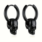 Hängende Totenkopf-Ohrringe für Herren schwarz