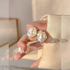 Geometrische Perlenohrringe Gold