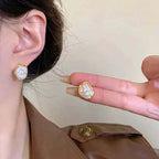 Geometrische Perlenohrringe Gold