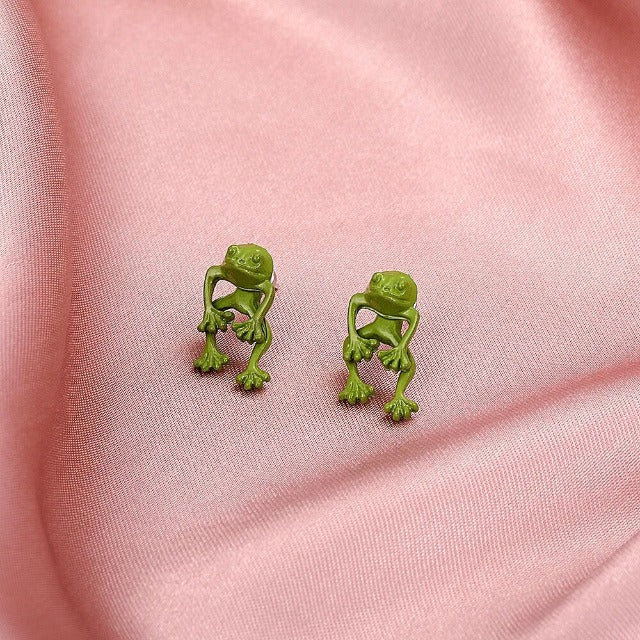 Frosch Ohrringe für Damen in Grün