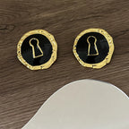 Runde Ohrringe Schlüssel schwarz