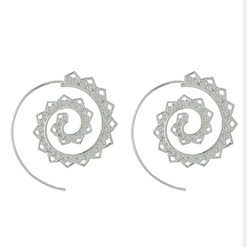 Spiral Creolen Ohrringe für Damen Silber