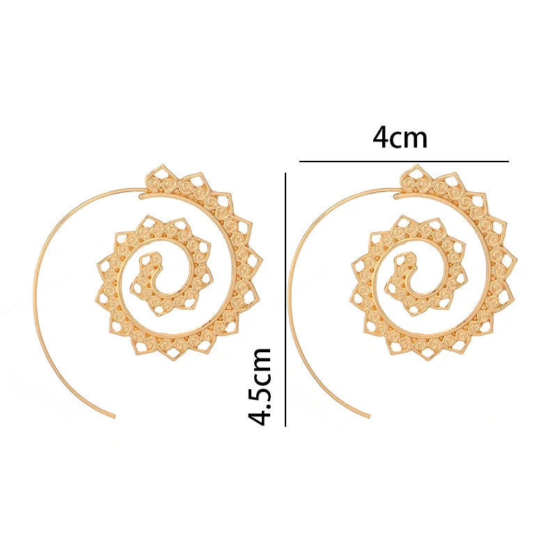 Spiral Creolen Ohrringe für Damen 