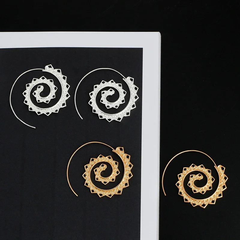 Spiral Creolen Ohrringe für Damen Silber