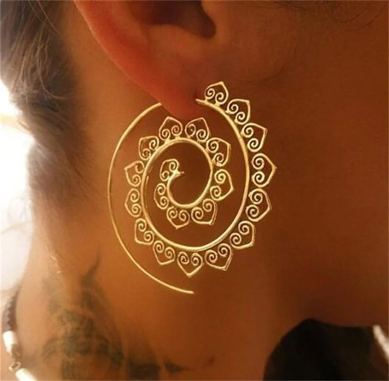 Spiral Creolen Ohrringe für Damen Gold