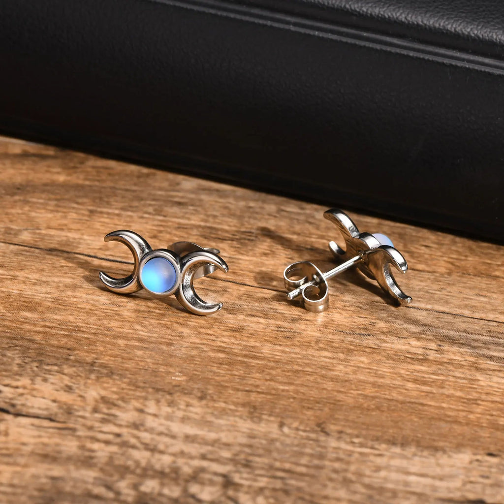 Dreifach-Mond-Ohrstecker Hexerei Wicca Frau