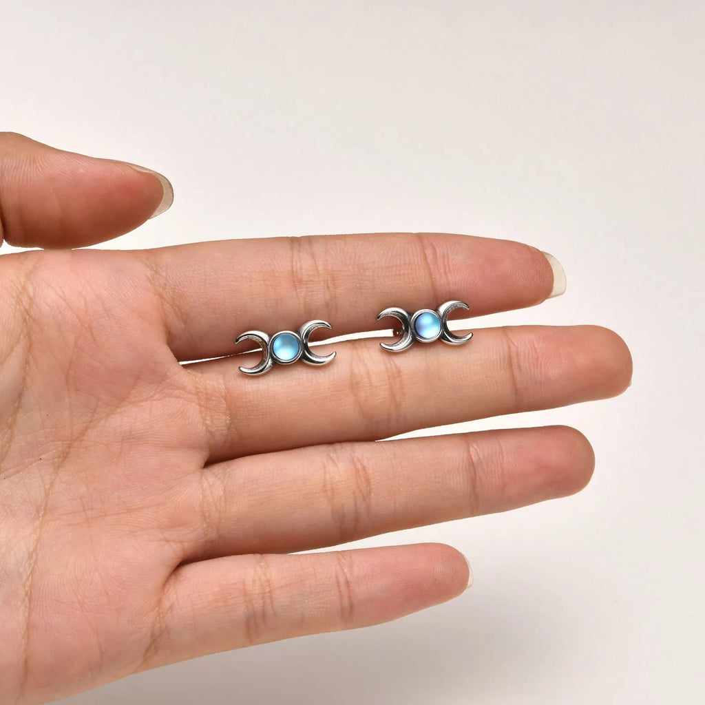 Dreifach-Mond-Ohrstecker Hexerei Wicca Frau