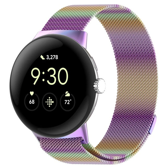 Edelstahl Milan Magnetarmband Smartwatch Google Pixel Watch 1 & 2 regenbogen