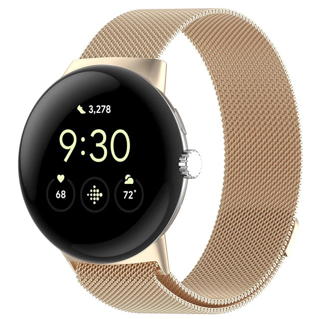Edelstahl Milan Magnetarmband Smartwatch Google Pixel Watch 1 & 2 champagner