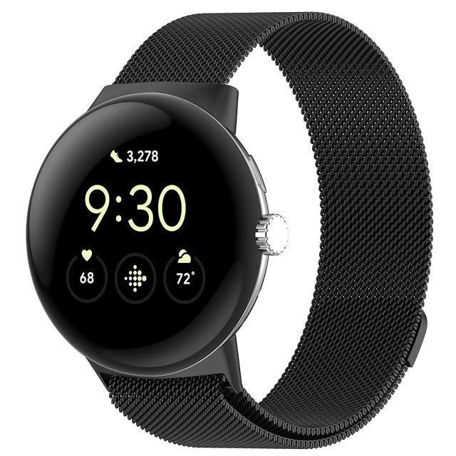Edelstahl Milan Magnetarmband Smartwatch Google Pixel Watch 1 & 2 schwarz