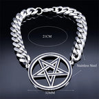Edelstahl-Armband Pentakel Hexerei Wicca Gourmette