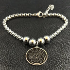 Edelstahl-Armband Pentakel Hexerei Wicca Gliederkette