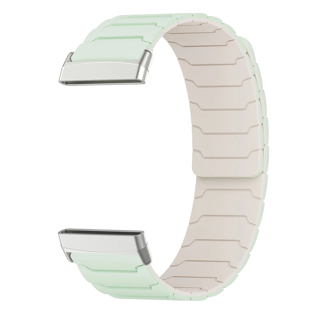 Magnetarmband für Fitbit Versa 3, Versa 4, Sense 1 und Sense 2 Uhr weiß-grün