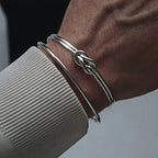 Verstellbares Herrenarmband mit Knoten aus Silber