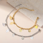 Verstellbares Armband mit jüdischen Schutzanhängern 