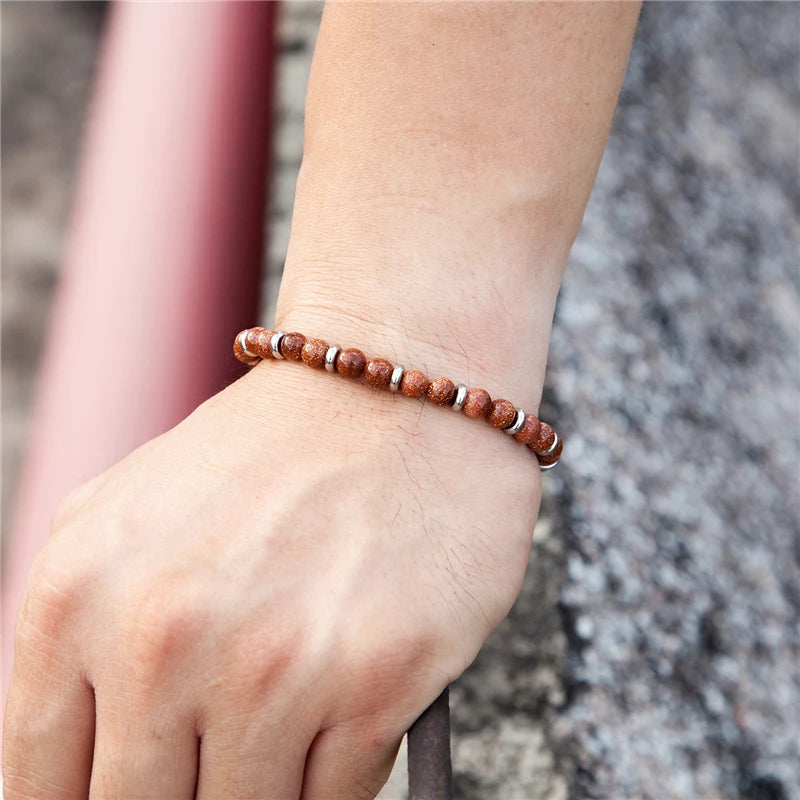 Verstellbares Armband aus Tigeraugenperlen