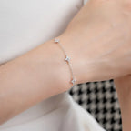 Verstellbares Kleeblatt-Armband mit Strass 