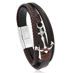 Breites braunes Ankerarmband