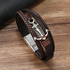 Breites braunes Ankerarmband
