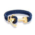 Herren-Armband mit Anker dunkelblau