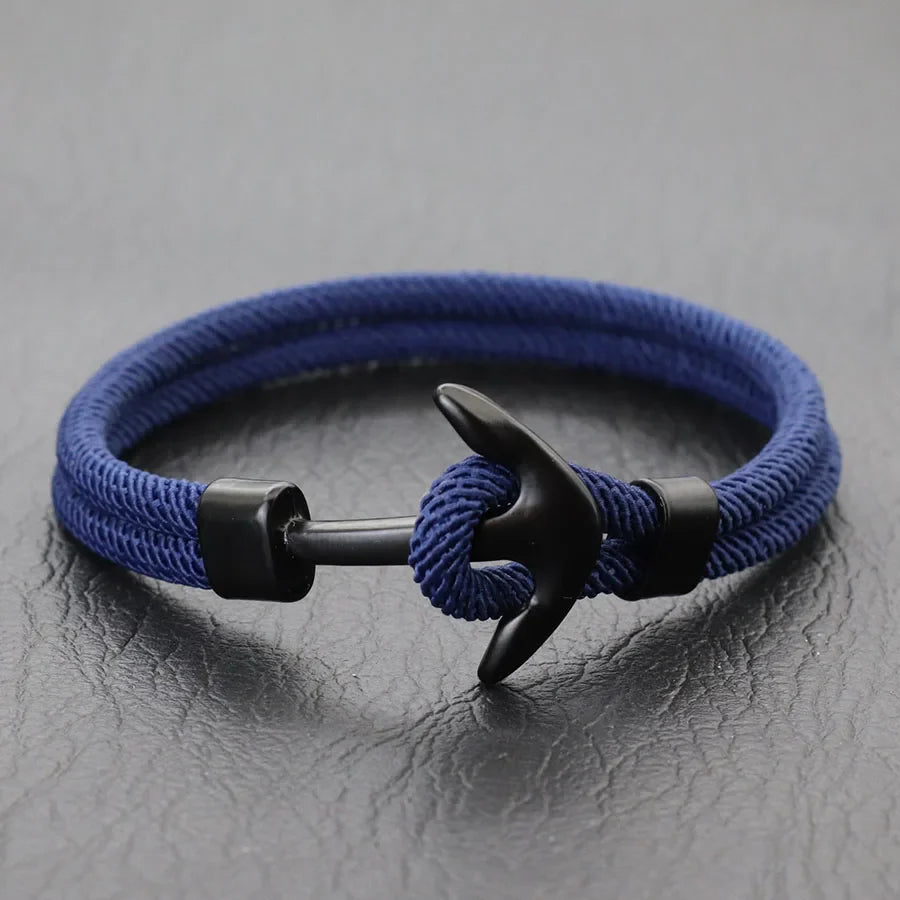 Schwarzes Ankerarmband 