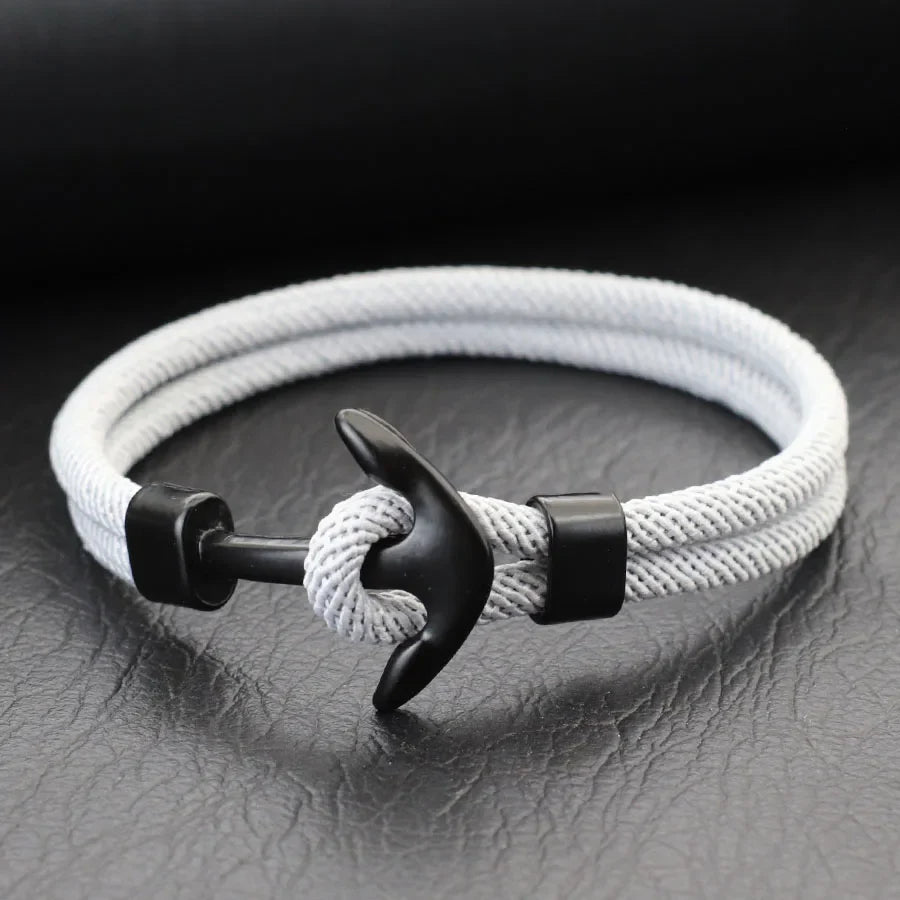 Armband mit schwarzem und grauem Anker