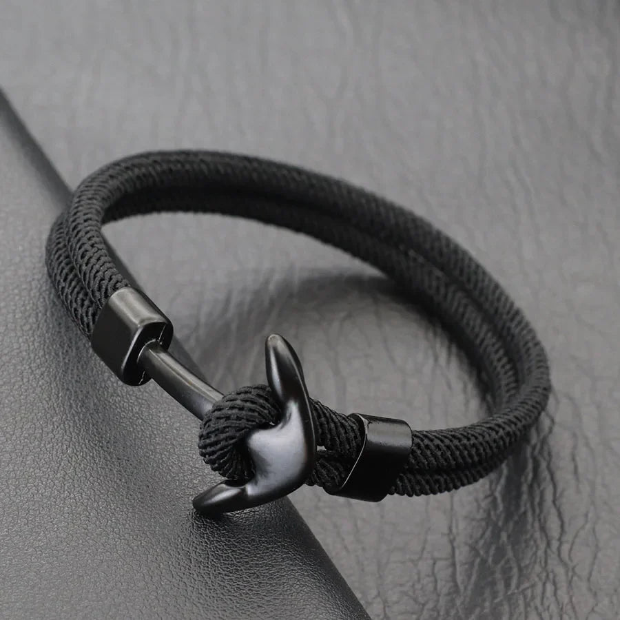 Armband mit schwarzem Anker schwarz