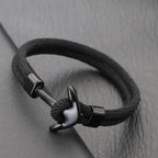 Armband mit schwarzem Anker schwarz
