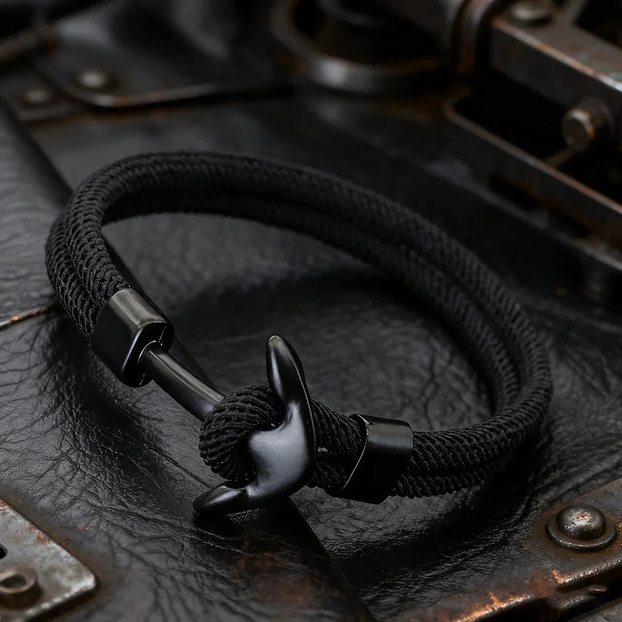 Armband mit schwarzem Anker schwarz