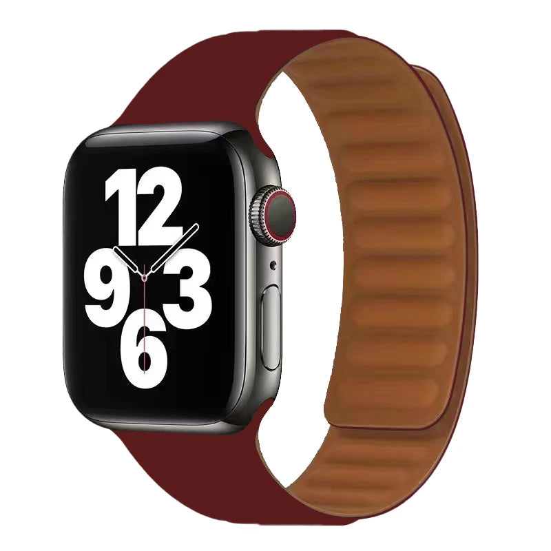 Apple Watch Armband mit magnetischem Verschluss bordeaux