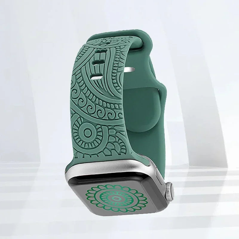 Apple Watch Armband mit grünen Mustern