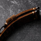 Apple Watch Herrenarmband aus dickem schwarzem Leder