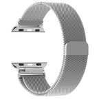 Magnetisches Apple Watch Armband aus silberfarbenem Stahl
