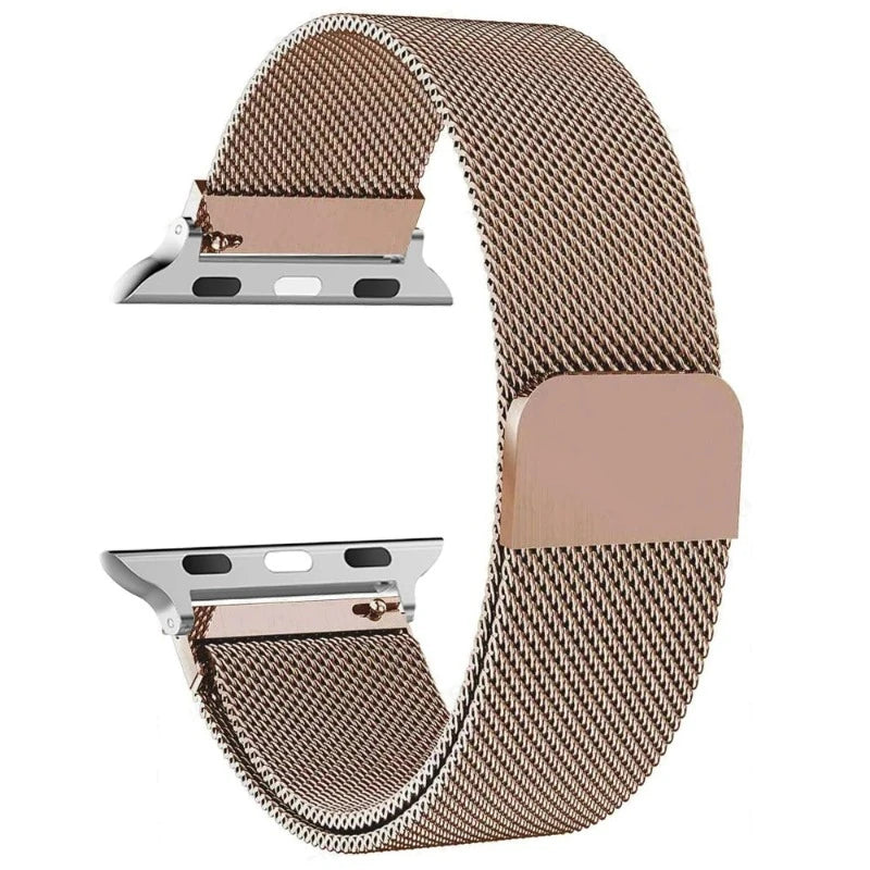 Magnetisches Apple Watch Armband aus roségoldfarbenem Stahl