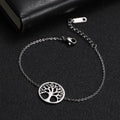 Feines Damenarmband Lebensbaum Panzerkette Silber