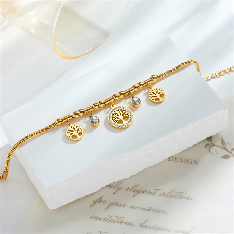 Armband Lebensbaum mit Strass verziert