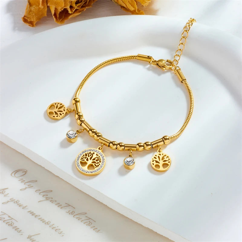Armband Lebensbaum mit Strass verziert