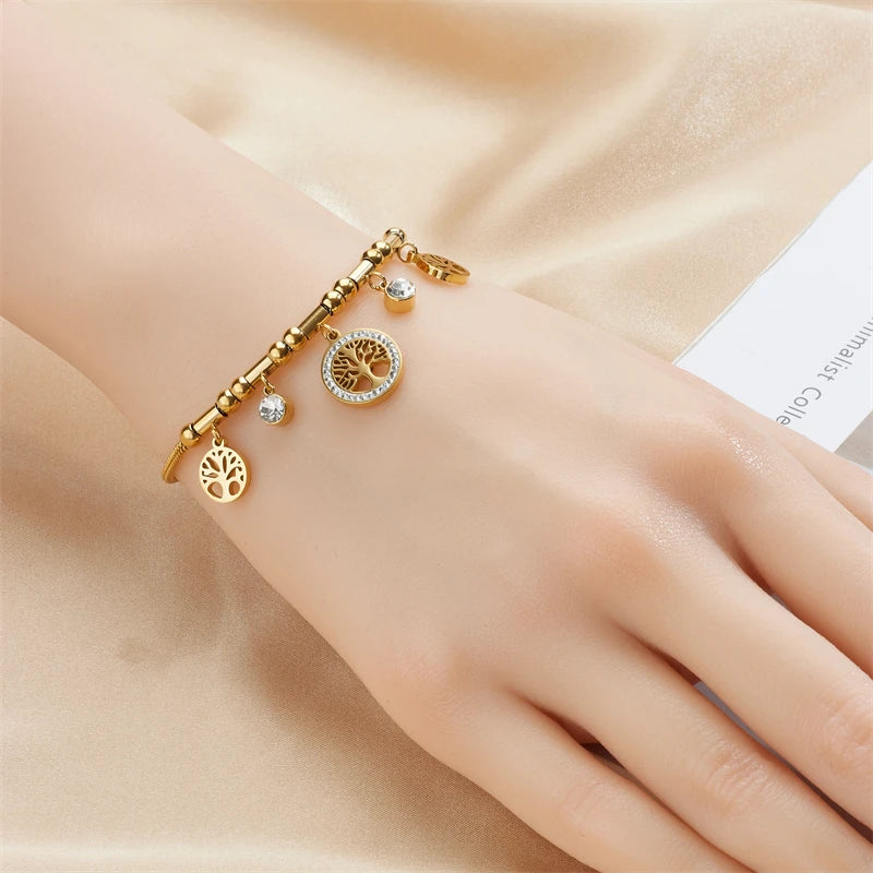 Armband Lebensbaum mit Strass verziert
